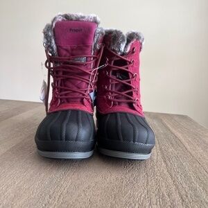 Propet Lumi Tall Lace Boot, Size 7.5, Berry